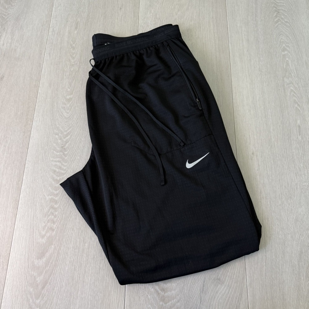 Nike Phenom Elite Running Pants Men's XL Black Knit Dri-Fit Zip Ankles DQ4740